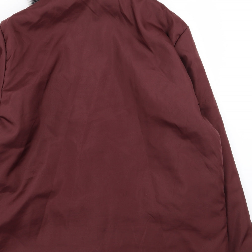 Womens UK Size L Anne De Lancay Red Parka Coat