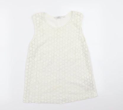 Womens UK Size 10 New Look White Basic Tank