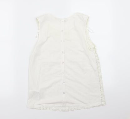 Womens UK Size 10 New Look White Basic Tank