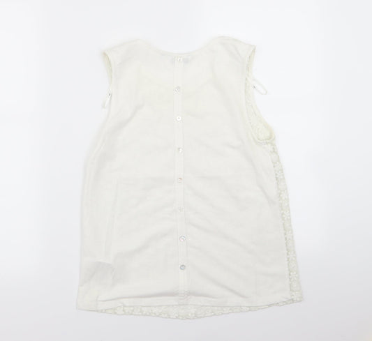 Womens UK Size 10 New Look White Basic Tank