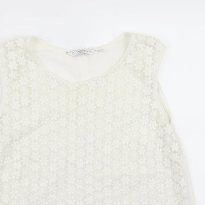 Womens UK Size 10 New Look White Basic Tank