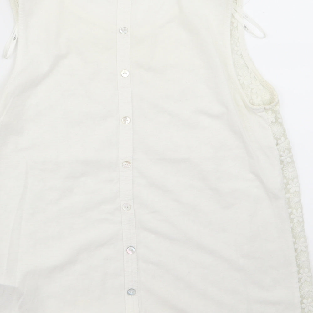 Womens UK Size 10 New Look White Basic Tank