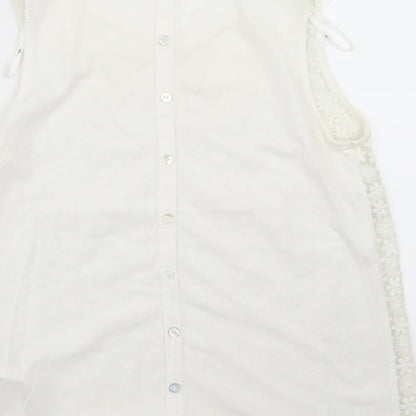 Womens UK Size 10 New Look White Basic Tank