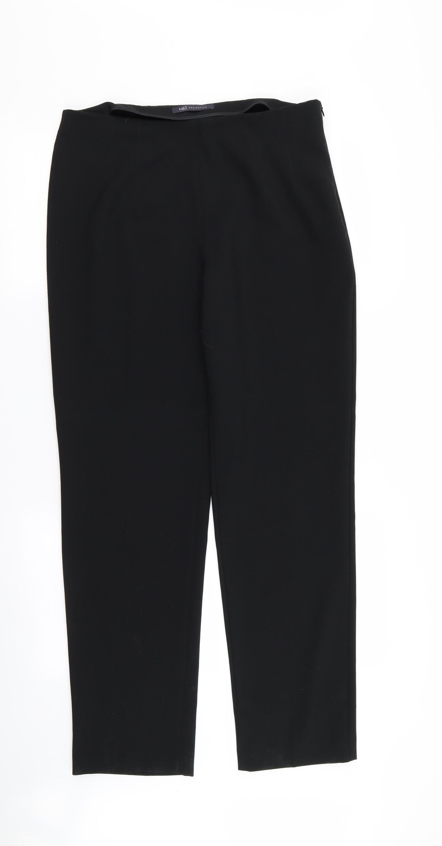 M&S Womens Black   Trousers  Size 12 L29 in