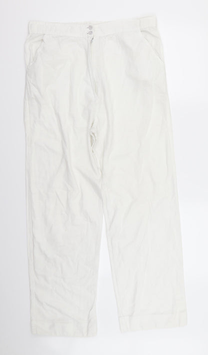 Womens UK Size L oasis Regular Fit  White Trousers