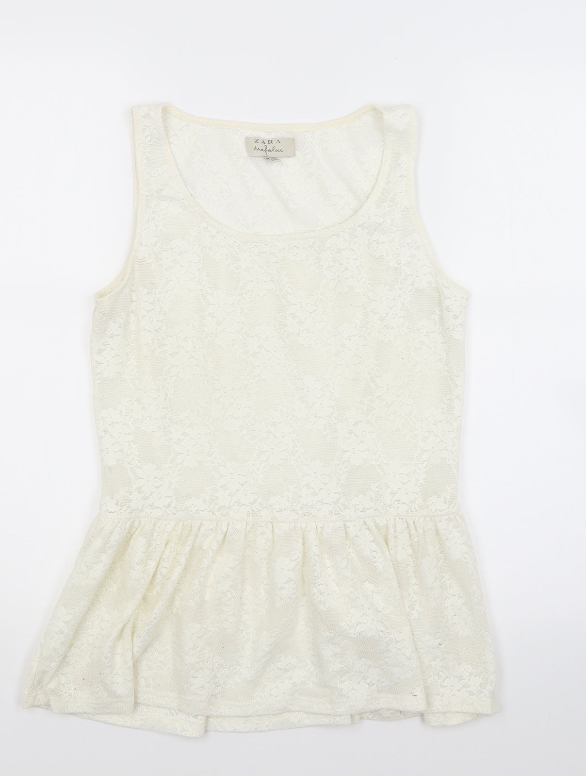 Womens UK Size M Zara White Tunic Tank