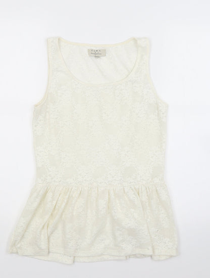 Womens UK Size M Zara White Tunic Tank