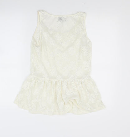 Womens UK Size M Zara White Tunic Tank
