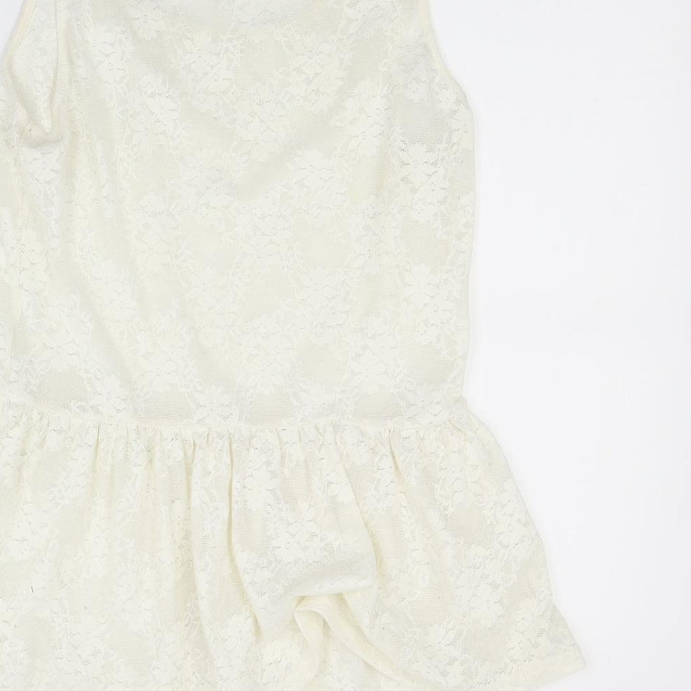 Womens UK Size M Zara White Tunic Tank