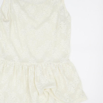 Womens UK Size M Zara White Tunic Tank