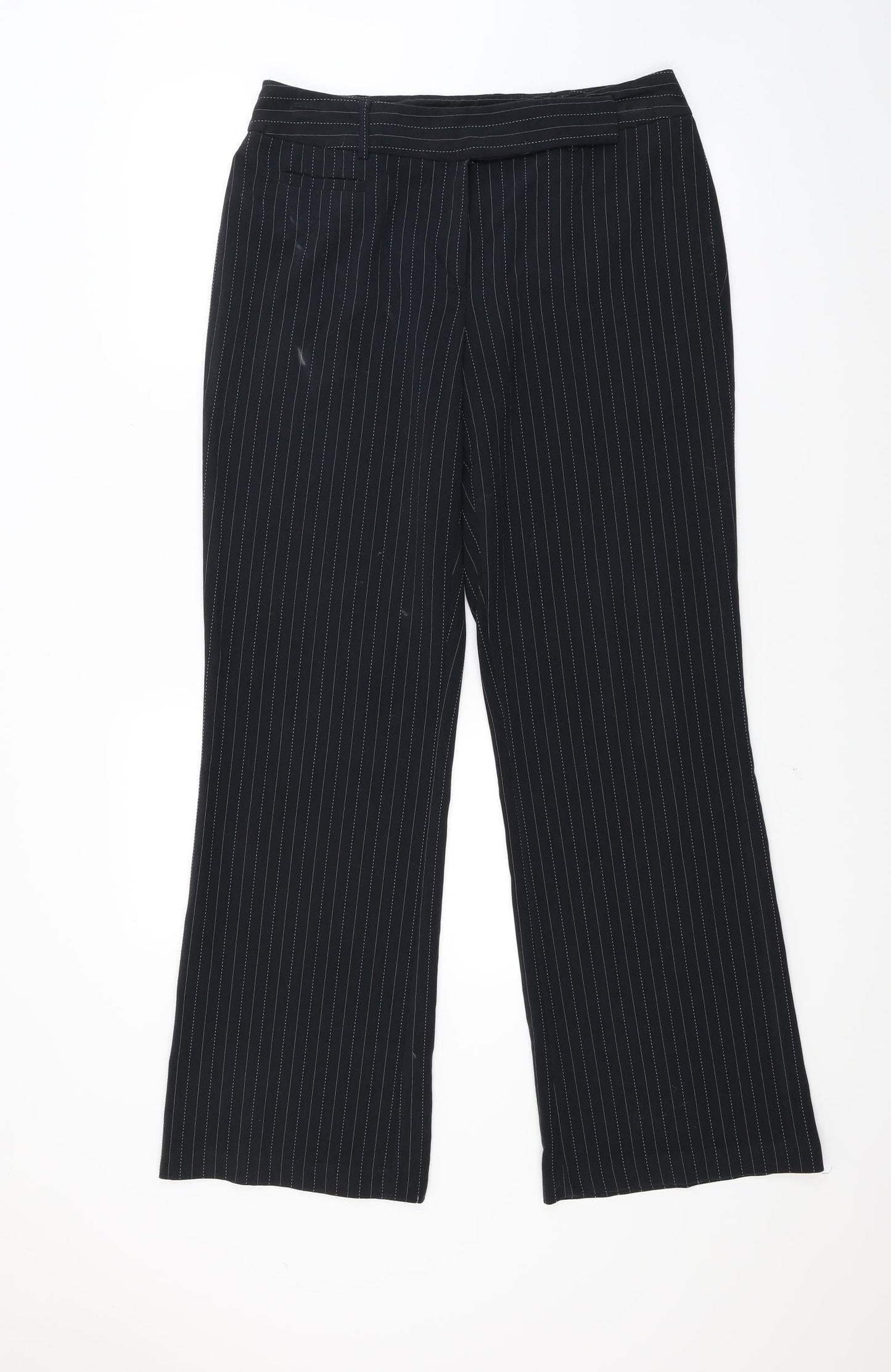 George Womens Grey Striped  Trousers  Size 14 L30 in