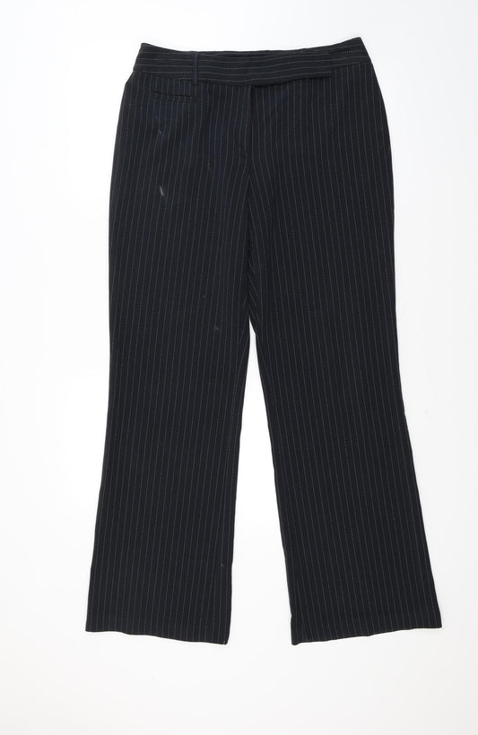 George Womens Grey Striped  Trousers  Size 14 L30 in