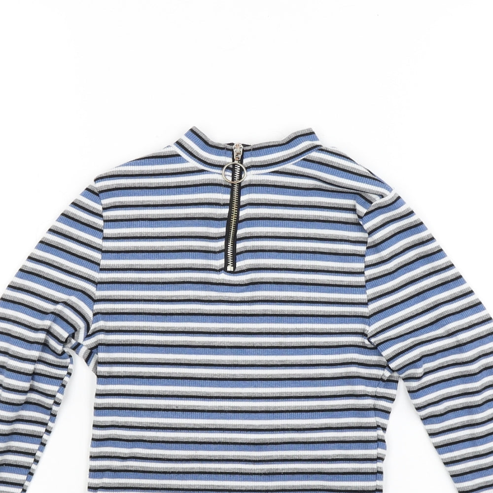 New Look Girls Blue Striped  Pullover Sweatshirt Size 9-10 Years