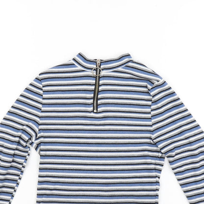 New Look Girls Blue Striped  Pullover Sweatshirt Size 9-10 Years