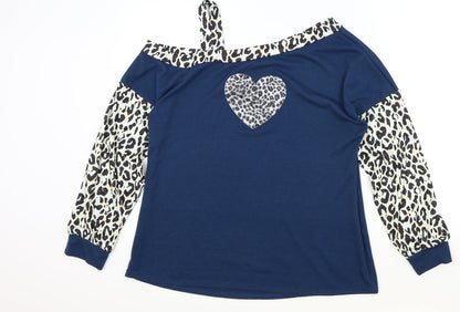 Preworn Womens Blue Animal Print  Pullover Jumper Size XL