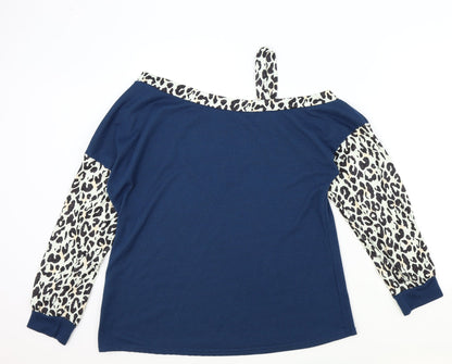Preworn Womens Blue Animal Print  Pullover Jumper Size XL