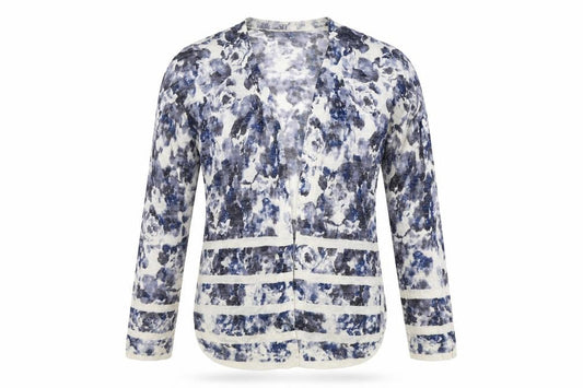 Marks & Spencer Womens White Geometric  Cardigan Jumper Size S