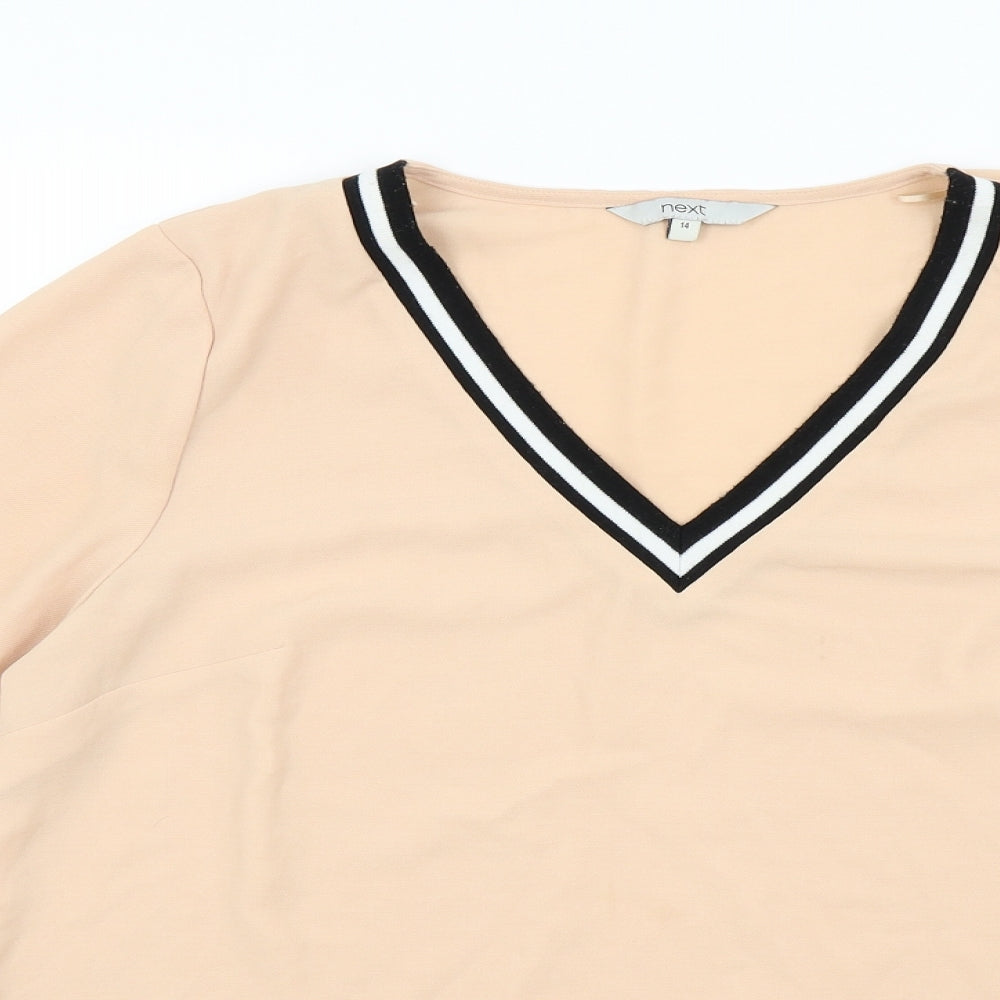 Womens UK Size 14 NEXT Beige Basic Blouse