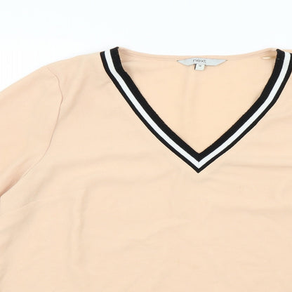 Womens UK Size 14 NEXT Beige Basic Blouse