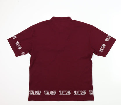 New York Mens Red    Polo Size L  - NEW YORK