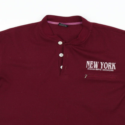 New York Mens Red    Polo Size L  - NEW YORK