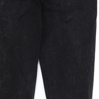 Denim & Co. Womens Black   Straight Jeans Size 36 L29 in - Ripped details