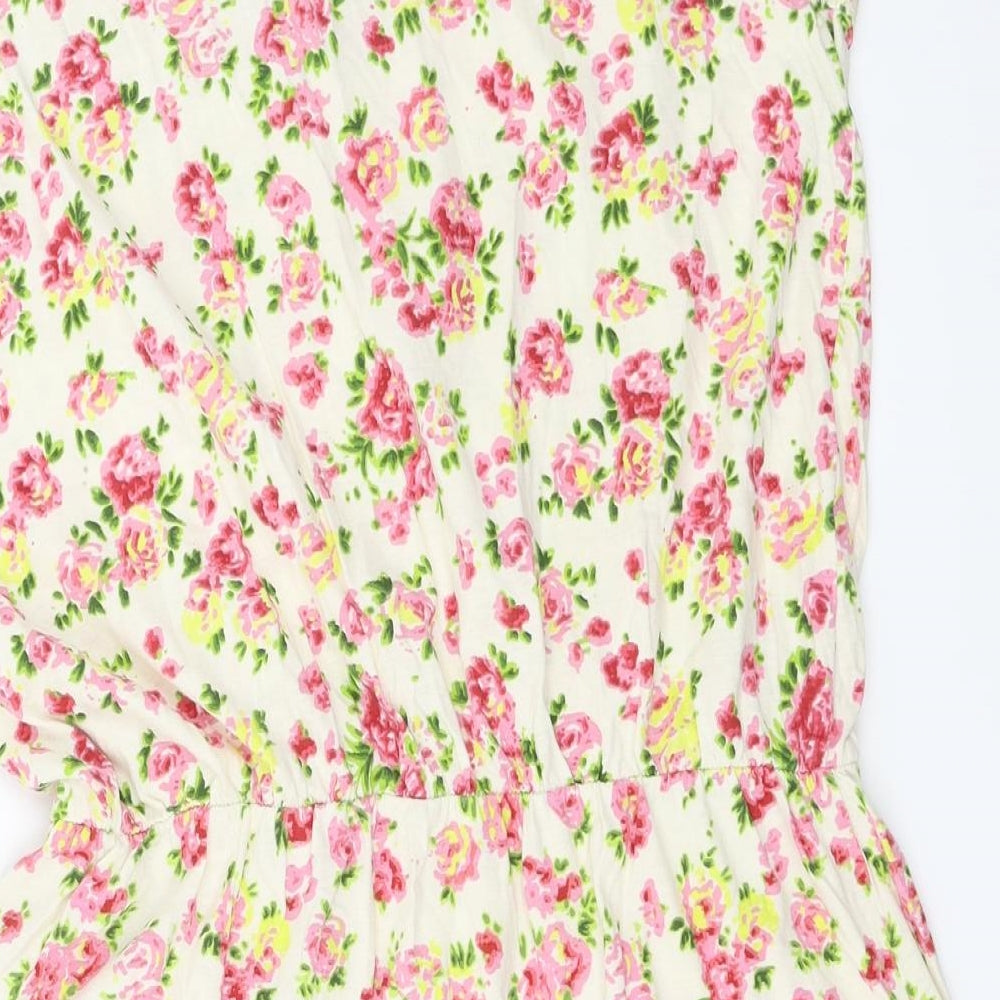 Authentic  Womens Ivory Floral  Basic Blouse Size 16