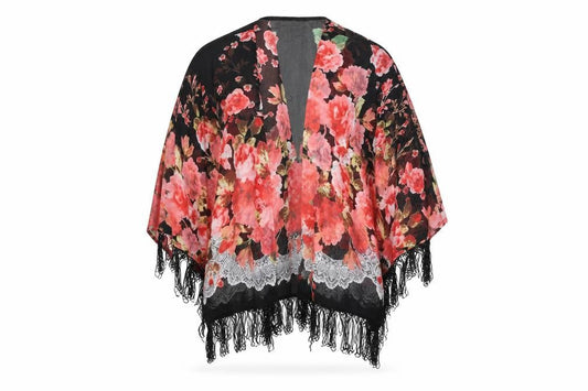 Apricot  Womens Black Floral  Cardigan Jumper Size 10