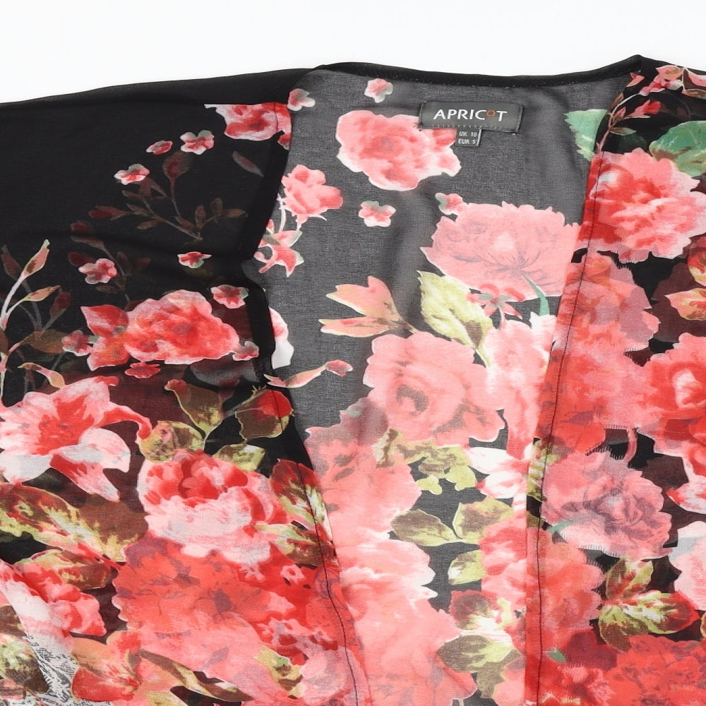 Apricot  Womens Black Floral  Cardigan Jumper Size 10