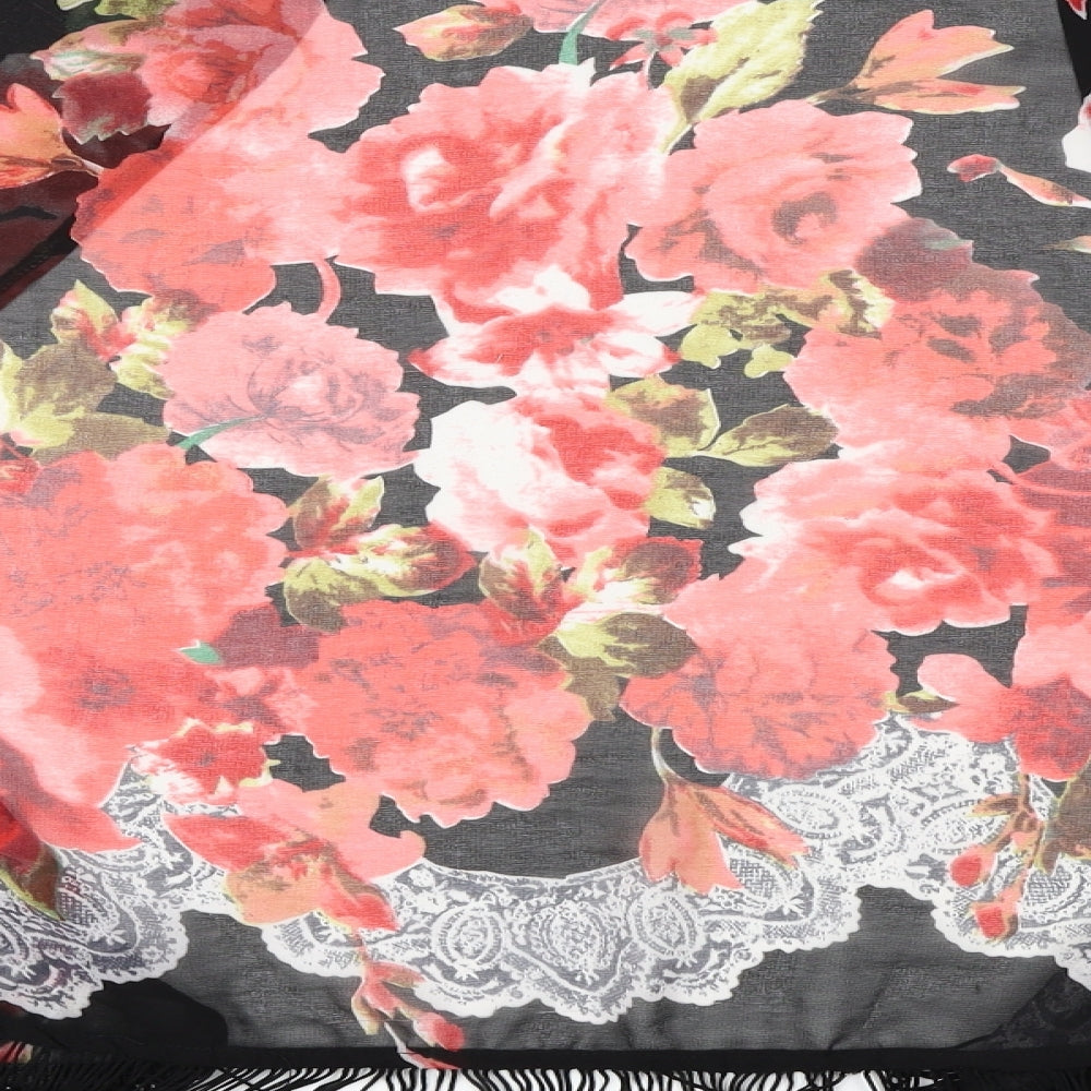 Apricot  Womens Black Floral  Cardigan Jumper Size 10