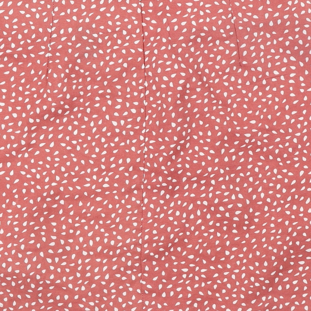 SheIn  Womens Pink Polka Dot  A-Line Skirt Size L