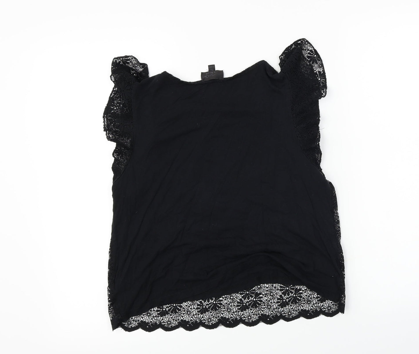 Womens UK Size 10 Topshop Black Basic T-Shirt