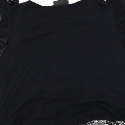 Womens UK Size 10 Topshop Black Basic T-Shirt