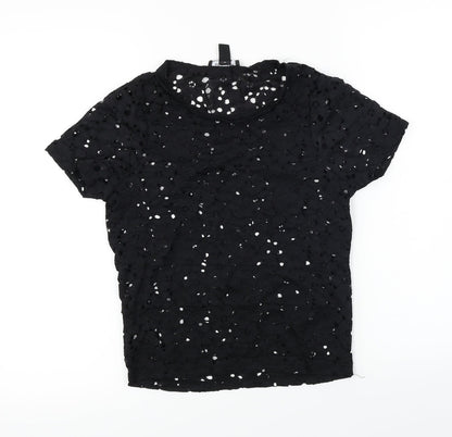 Womens UK Size 8 New Look Black Basic T-Shirt