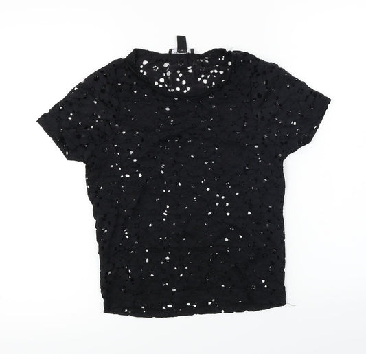 Womens UK Size 8 New Look Black Basic T-Shirt