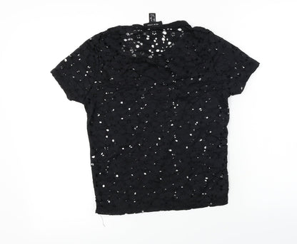 Womens UK Size 8 New Look Black Basic T-Shirt