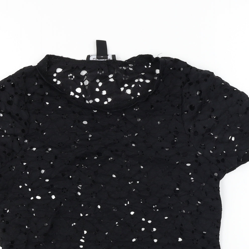 Womens UK Size 8 New Look Black Basic T-Shirt