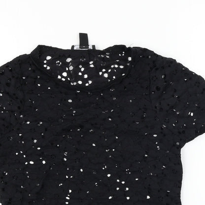 Womens UK Size 8 New Look Black Basic T-Shirt