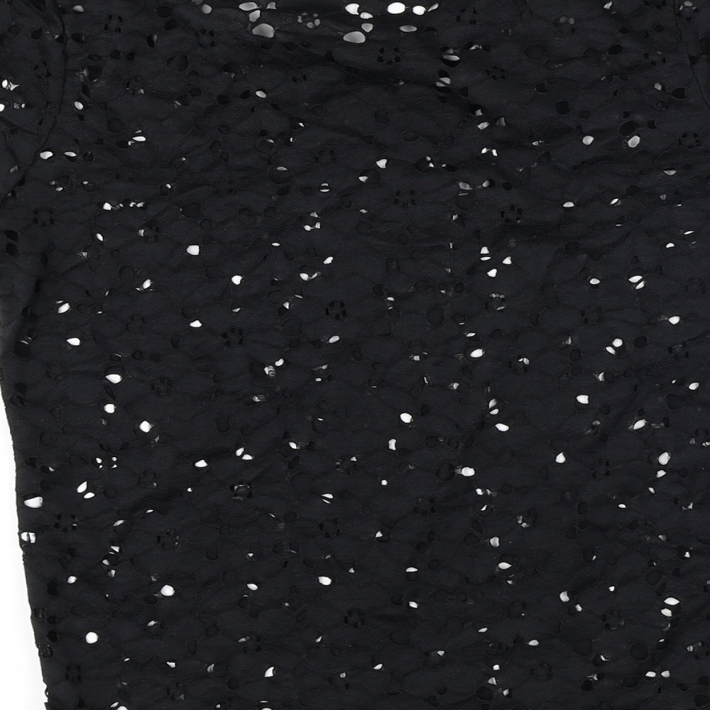 Womens UK Size 8 New Look Black Basic T-Shirt