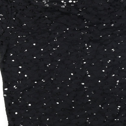 Womens UK Size 8 New Look Black Basic T-Shirt