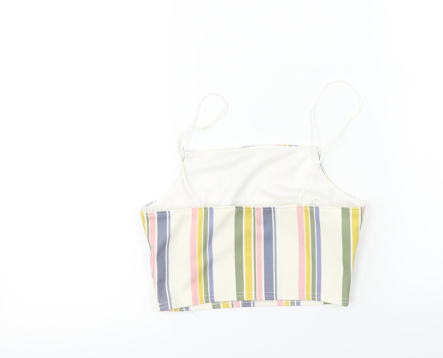 Womens UK Size 10 New Look Ivory Cropped T-Shirt