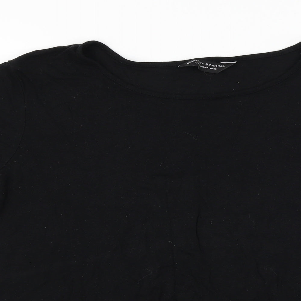 Womens UK Size 12 Dorothy Perkins Black Basic Blouse