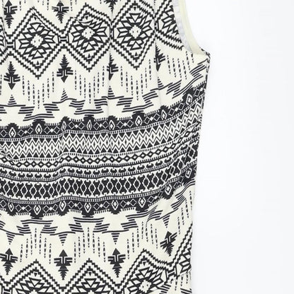 H&M Womens Ivory Herringbone  A-Line  Size 10