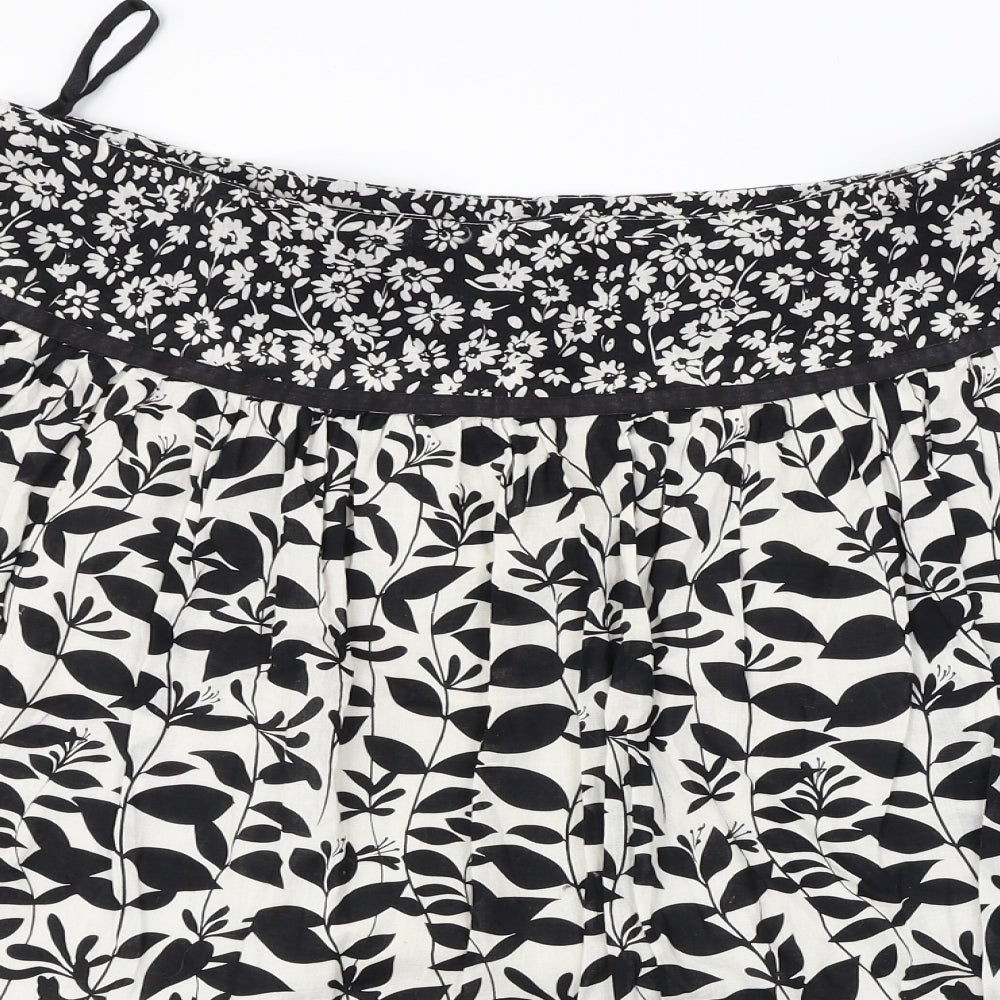 New Look  Womens Black Floral  A-Line Skirt Size 34 in