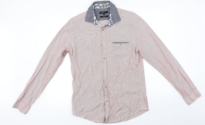 Atmosphere  Mens Red Striped   Button-Up Size M