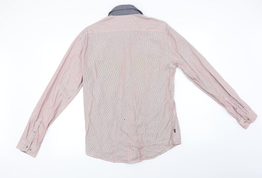 Atmosphere  Mens Red Striped   Button-Up Size M