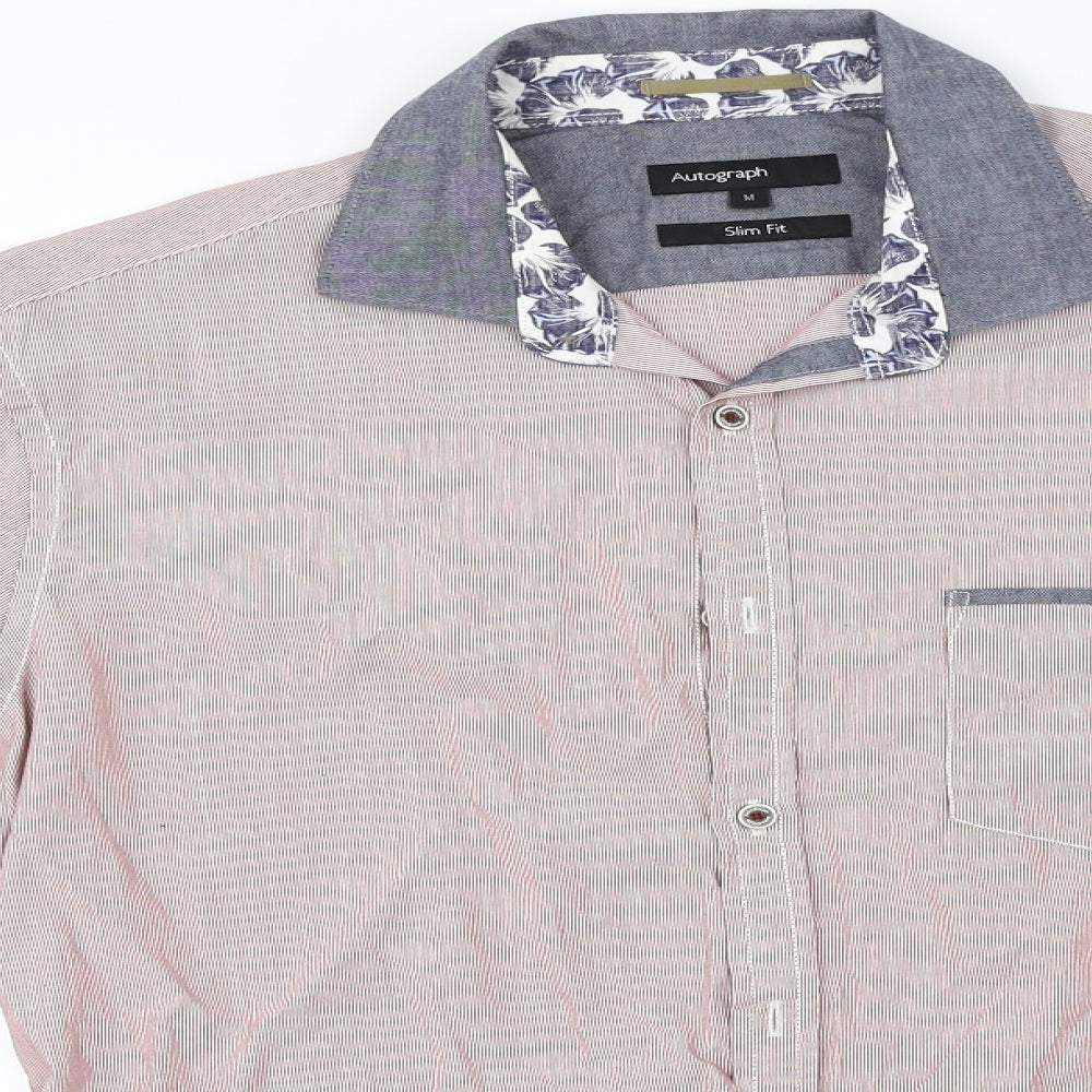 Atmosphere  Mens Red Striped   Button-Up Size M