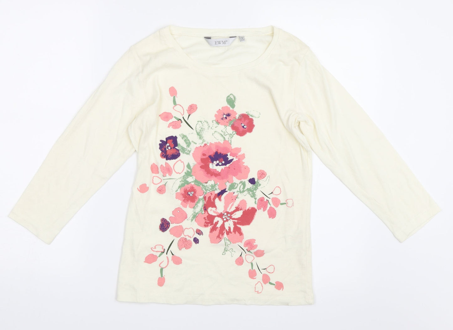 EWM Womens Ivory   Basic T-Shirt Size 10