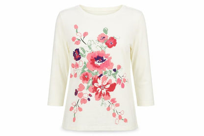 Womens UK Size 10 EWM Ivory Basic T-Shirt