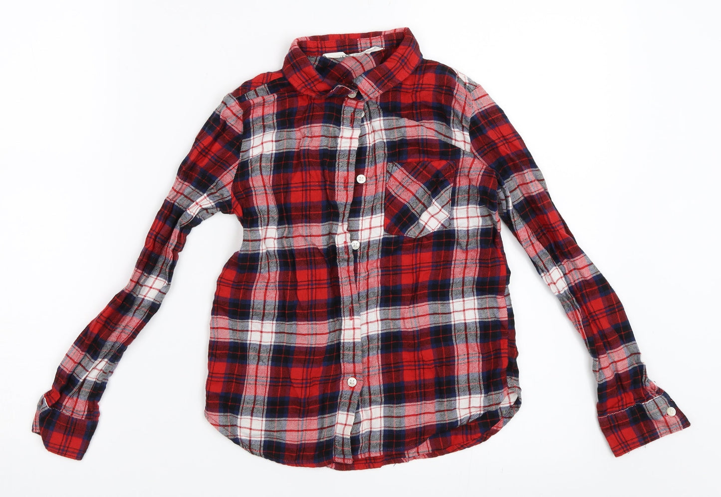 H&M Boys Red Check  Basic Button-Up Size 7-8 Years